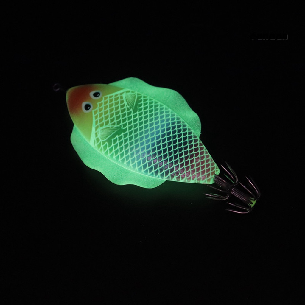 Cnn-10cm/14g Umpan Pancing Datar Luminous Squid Jigs Umpan Udang Kayu Plastik Untuk Memancing