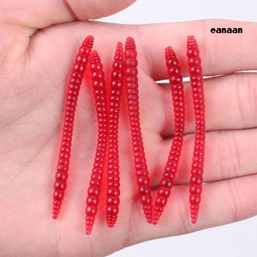 Cnn-50pcs/pack 6cm PVC Umpan Pancing Ultralight Tahan Aus Desain Neon Umpan Cacing Tanah Fishing Tackle