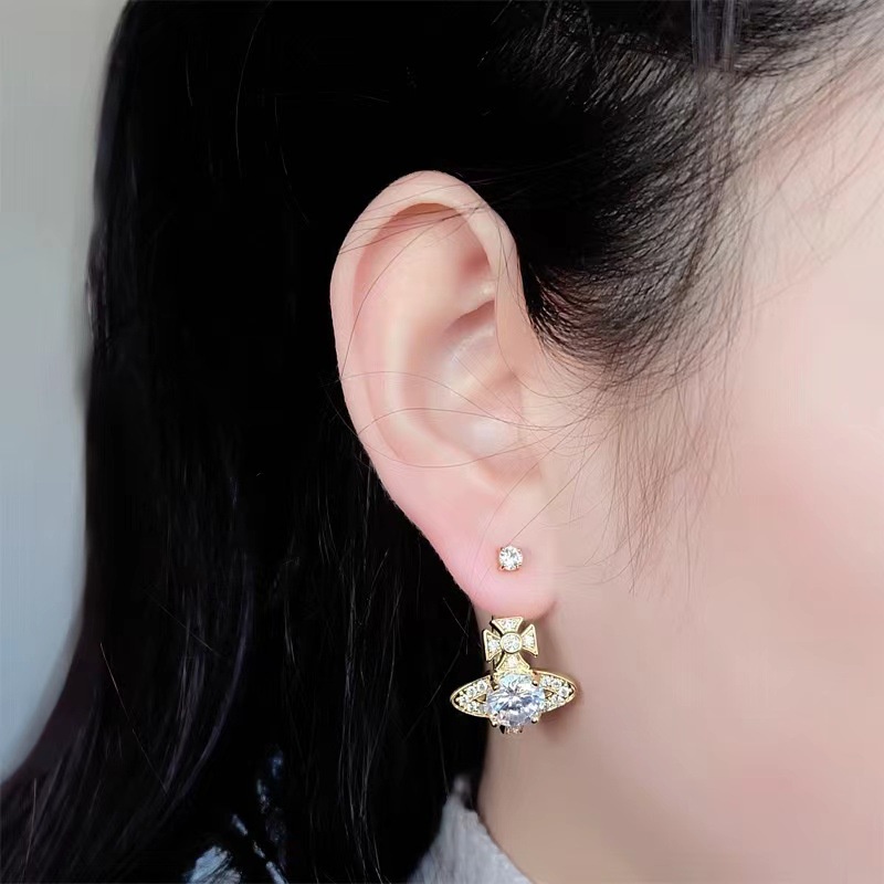 Anting Giwang Zirkon Baru Anting Desain Berlian Sederhana Grosir