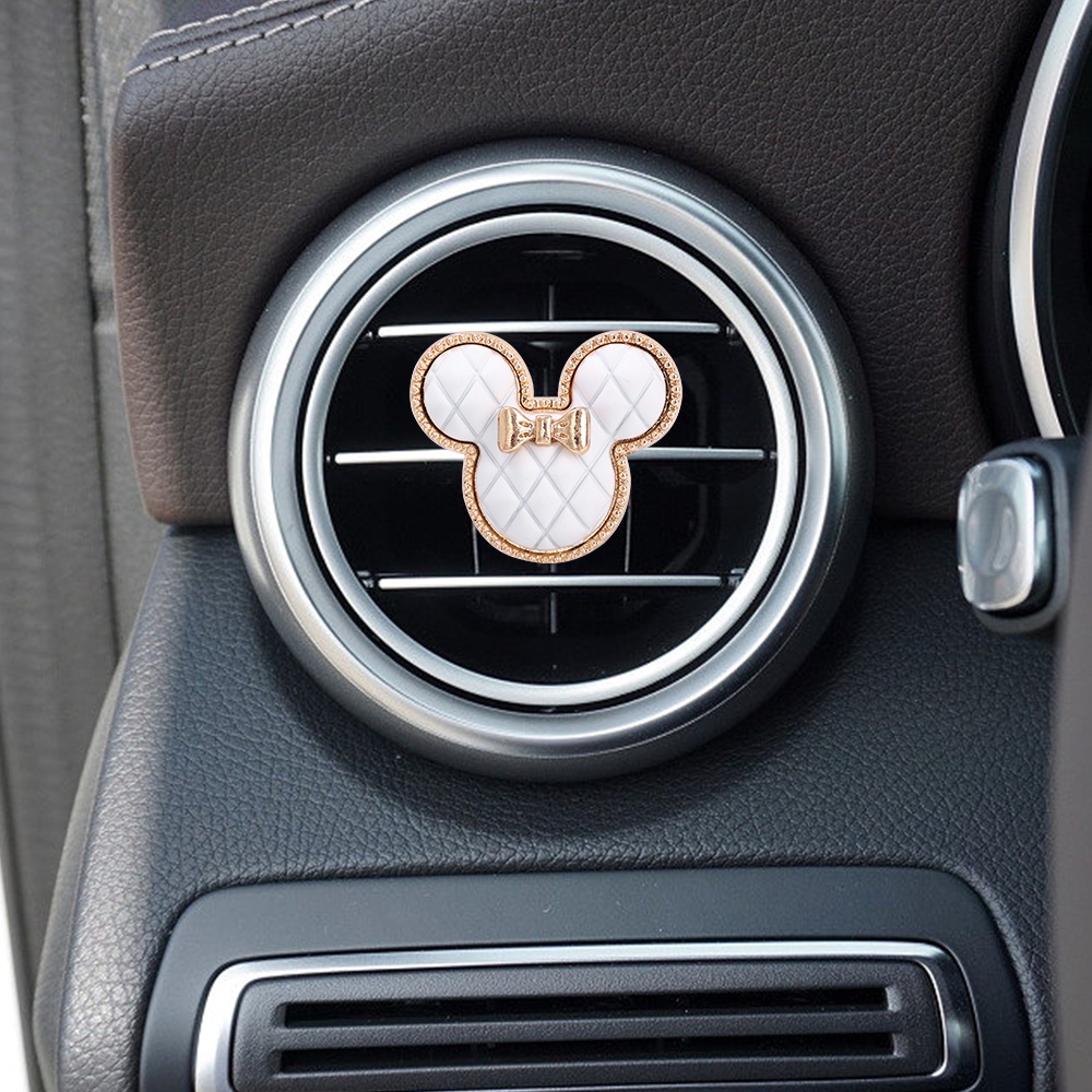 1pc Random Klip Ventilasi Outlet Mobil Minnie Mickey Mouse Lencana Tekstur Mewah Klip Ac Kartun Lucu Dekorasi Mobil Universal Aksesoris Interior Mobil