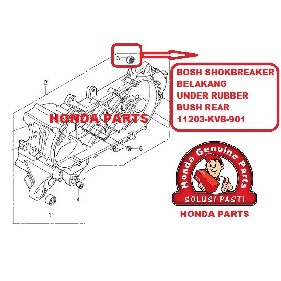 BOSH SHOKBREAKER BELAKANG UNDER RUBBER BUSH REAR MOTOR HONDA MATIK 11203-KVB-901