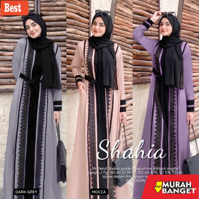 Gaya ala timur tengah di hari raya- Abaya Turkey Polos Ori Mieux Dress Busui Broklat Lace Premium / 