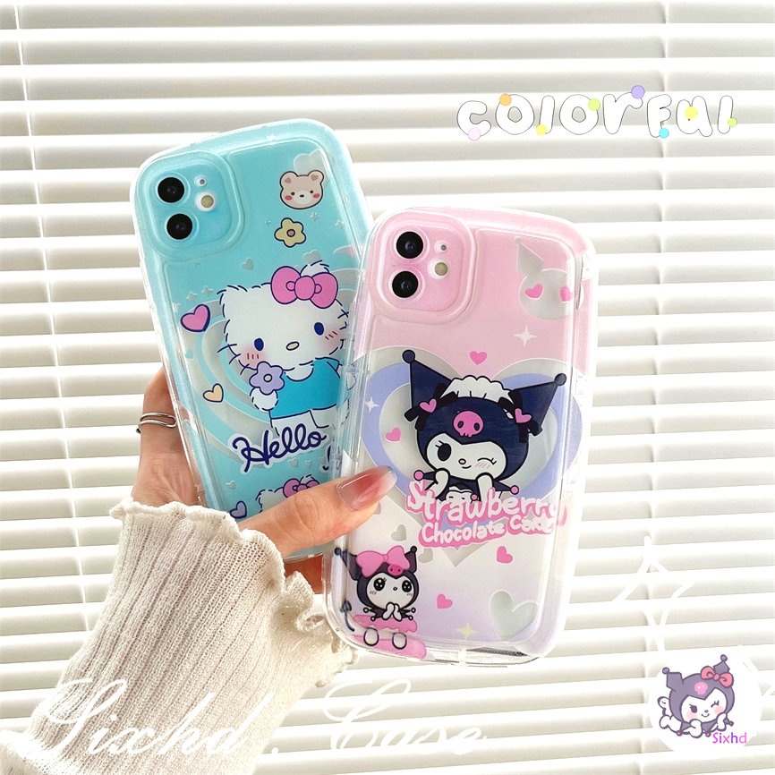 Untuk Redmi 12 12C 10C 11A 10A 9C 9T 9A A2 A1 Note 12 11 11s 10s 9s 10Pro Xiaomi 11 Lite Poco M3 X3Pro NFC Mode Baru Kartun Hello Cat Pasangan AirBag Case Lembut Shockproof TPU Cover Pelindung