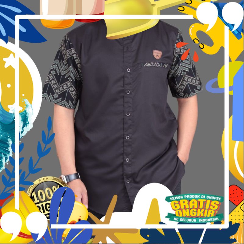 Kemeja koko Marajo kombinasi batik / qurta marajo / original marajo/ Pink Coklat Maron khaki ungu