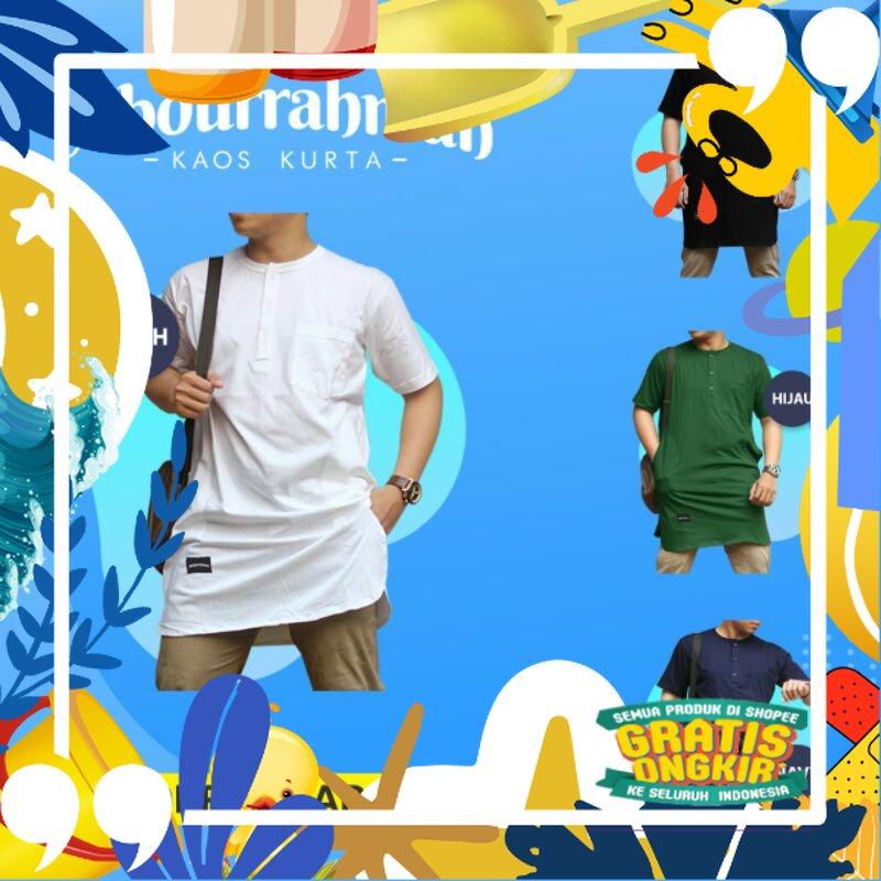 Kurta Kaos Keren BONUS PECI KEREN/ Pink Coklat Maron khaki ungu