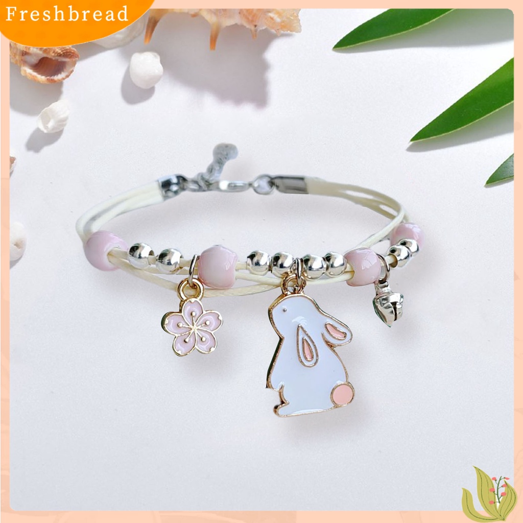 &lt; Freshbread &gt; Fashion Gelang Minimalis Indah Pengerjaan Halus Indah Menggemaskan Sehari-Hari Memakai Paduan Kartun Kelinci Kid Gelang Untuk Anak Perempuan