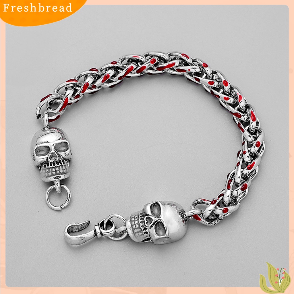 &lt; Freshbread &gt; Couple Gelang Rantai Merah Bercahaya Perhiasan Tetes Minyak Tebal Gelang Fashion Jewelry