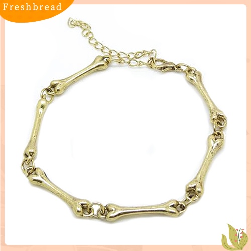 &lt; Freshbread &gt; Fashion Wanita Gothic Punk Keren Unik Tulang Alloy Bangle Gelang Perhiasan