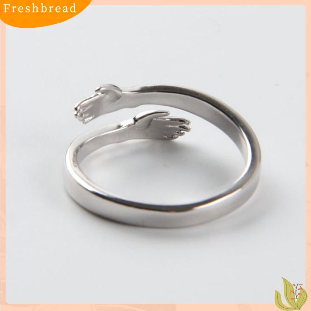 &lt; Freshbread &gt; Cinta Peluk Fashion Terbuka Pasangan Cincin Adjustable Antik Pertunangan Statement Band