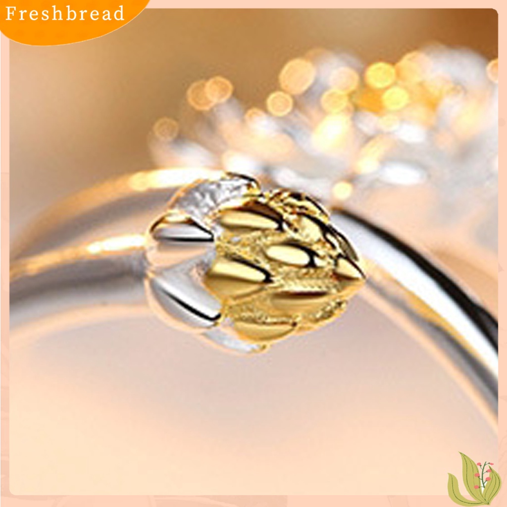 &lt; Freshbread &gt; Wanita Cincin Indah Halus Double-layer Lotus Shape Opening Adjustable Lady Circlet Gift