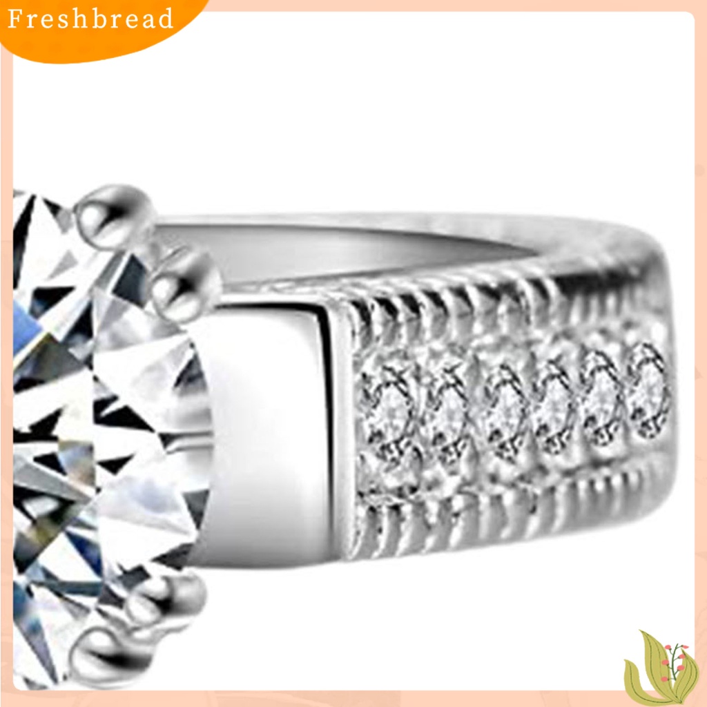 &lt; Freshbread &gt; 2Pcs Cincin Couple Bentuk Geometri Cubic Zirconia Pria Wanita Shiny All Match Rings Untuk Pernikahan