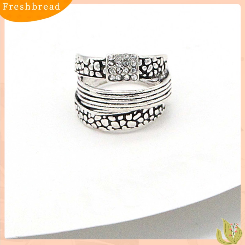 &lt; Freshbread &gt; 4Pcs/Set Cincin Unisex Lebar Gaya Etnik Alloy Hollow Pola Ukir Knuckle Rings Aksesoris Perhiasan