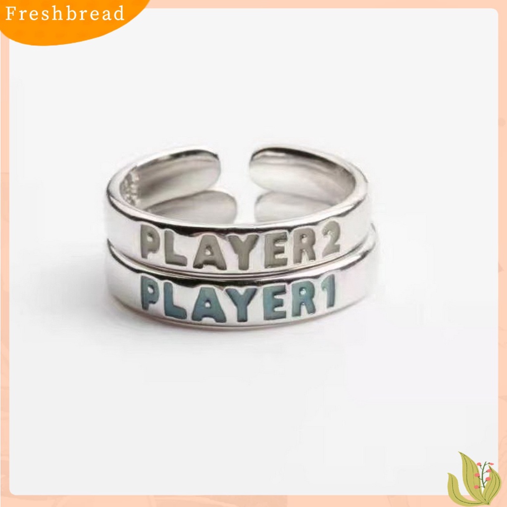 &lt; Freshbread &gt; Cincin Jari Electroplating Ukiran Permukaan Halus Bercahaya Hypoallergenic Dekorasi Unisex Couple Open Finger Ring Charm Jewelry