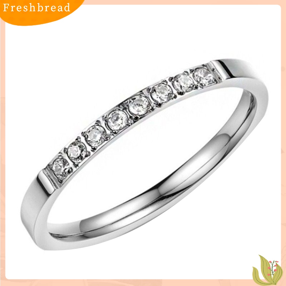 &lt; Freshbread &gt; Bling Baris Tunggal Berlian Imitasi Fashion Wanita Jari Cincin Pernikahan Pertunangan Perhiasan