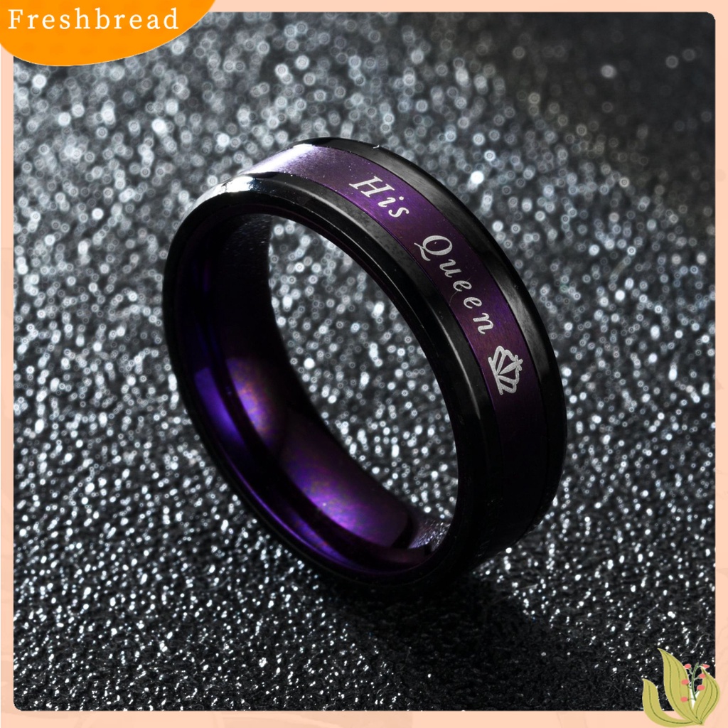 &lt; Freshbread &gt; Cincin Couple Huruf Dipoles Finish Perhiasan Temperamen Kilau Terang Cincin Jari Untuk Hari Kasih Sayang