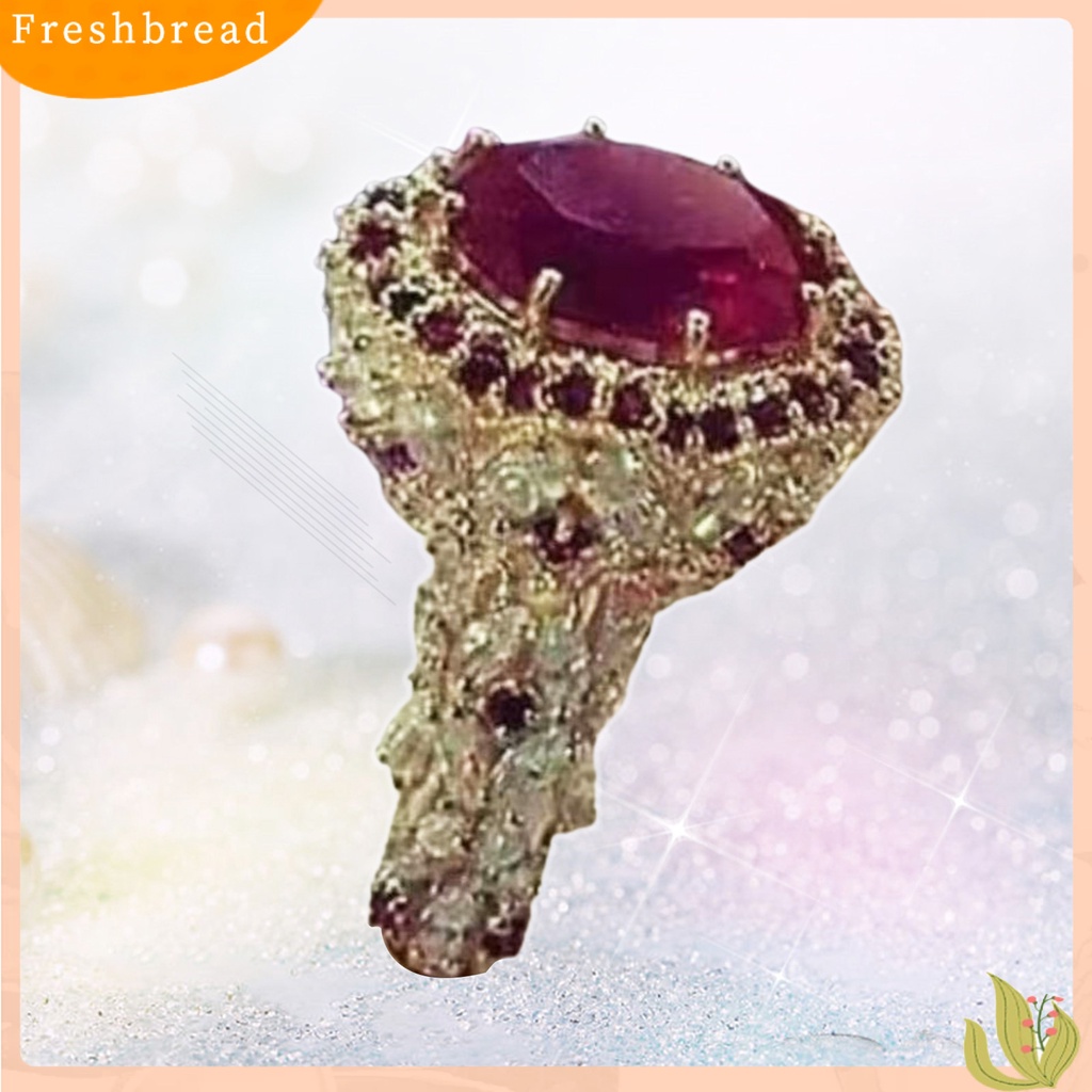 &lt; Freshbread &gt; Wanita Berlian Imitasi Inlay Cincin Antik Valentines Mengusulkan Circlet Perhiasan Hadiah