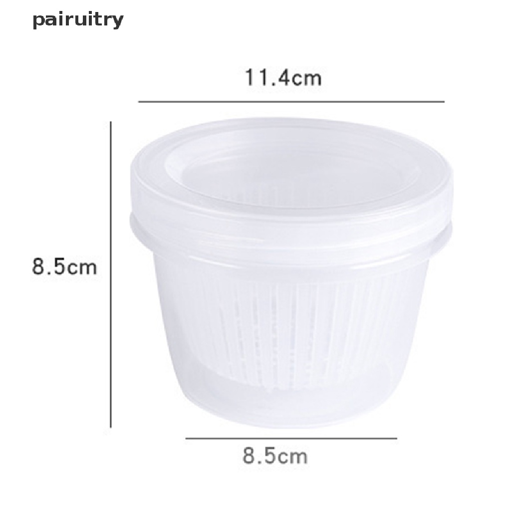 Prt Double Layer Vegetables Sealed Keeper Fresh Kotak Penyimpanan Dengan Drain Basket PRT