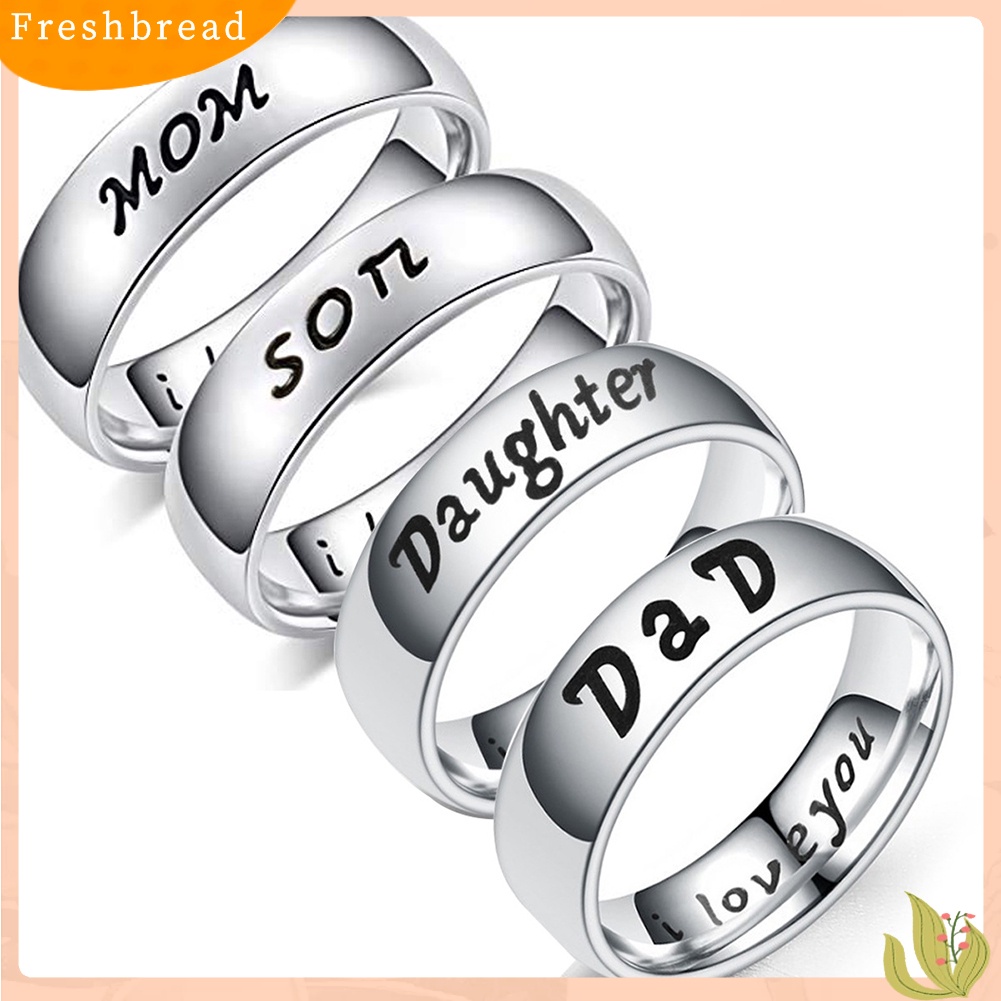 &lt; Freshbread &gt; Fashion Huruf Inggris I love You Ibu Anak Perempuan Anak Ayah Jari Cincin Perhiasan Hadiah