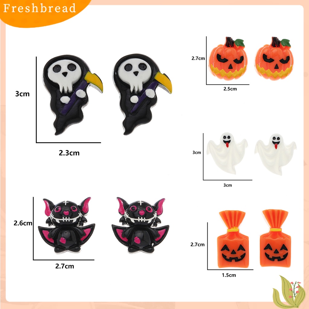 &lt; Freshbread &gt; 1pasang Stud Telinga Bentuk Labu Yang Indah Gaya Halloween Sentuhan Meriah Stud Telinga Fashion Plastik Untuk Pesta