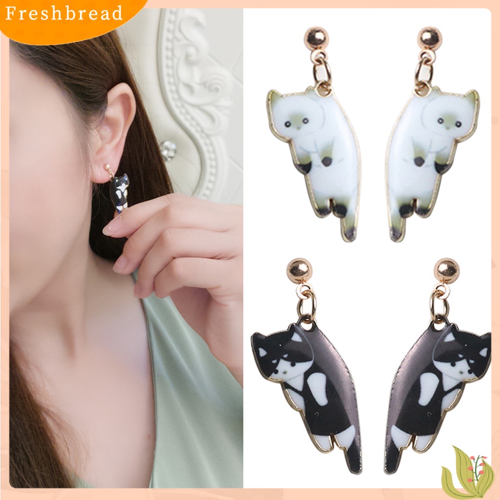 &lt; Freshbread &gt; 1pasang Anting Semua Pertandingan Bentuk Kucing Mata Mencatching Sederhana Dekorasi Wanita Anting Fashion Untuk Pakaian Sehari-Hari