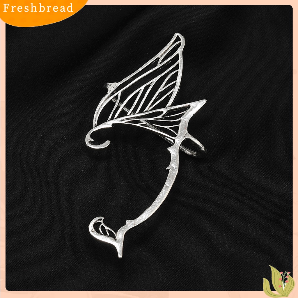 &lt; Freshbread &gt; 1Pc Klip Anting Bentuk Sayap Elf Dekorasi Timbul Alloy Vintage Alloy Metal Elf Dragon Earrings Hadiah