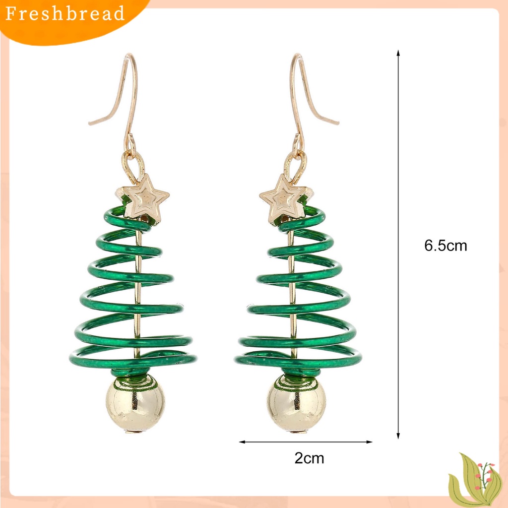 &lt; Freshbread &gt; 1pasang Anting Drop Motif Pohon Natal Anting Menjuntai Wanita Logam Nyaman Untuk Pernikahan