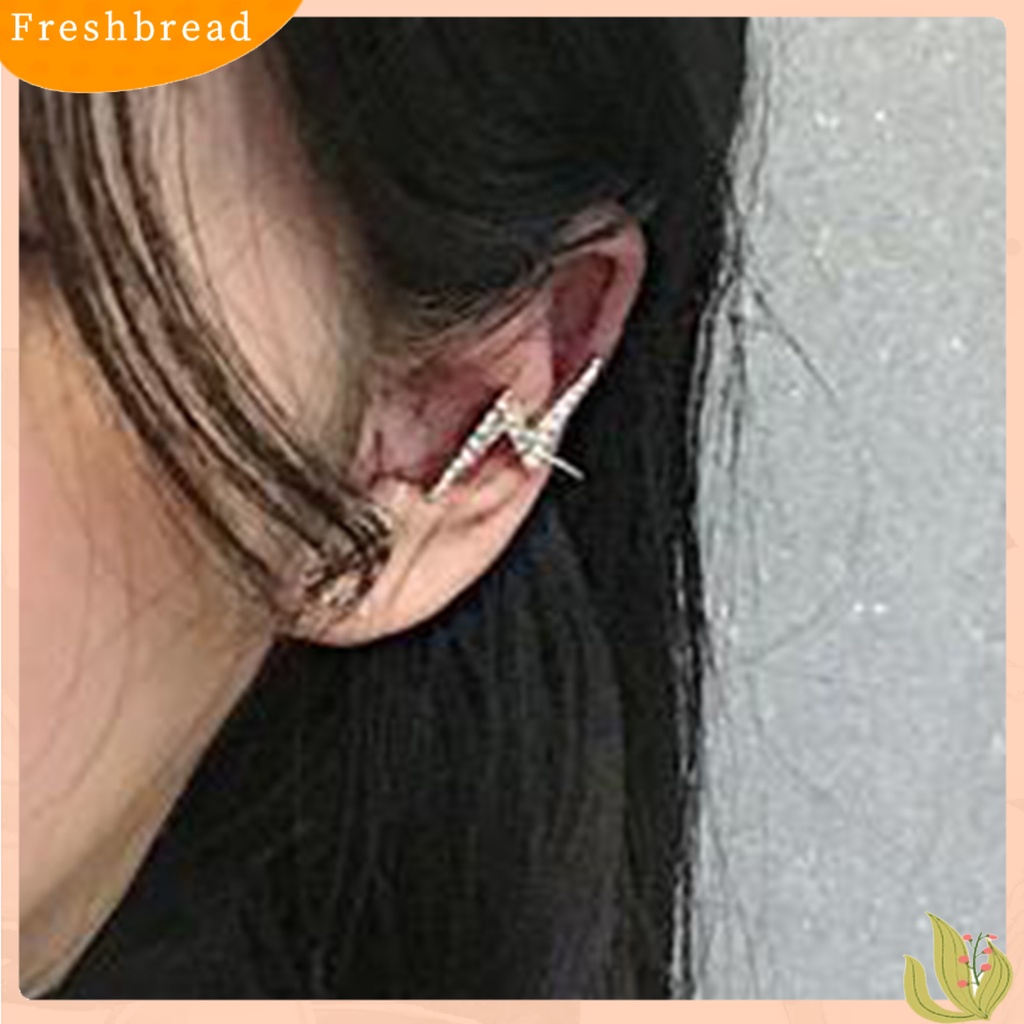 &lt; Freshbread &gt; Klip Telinga Bergaya Berlian Imitasi Anting Wanita Sederhana Aksesoris Perhiasan