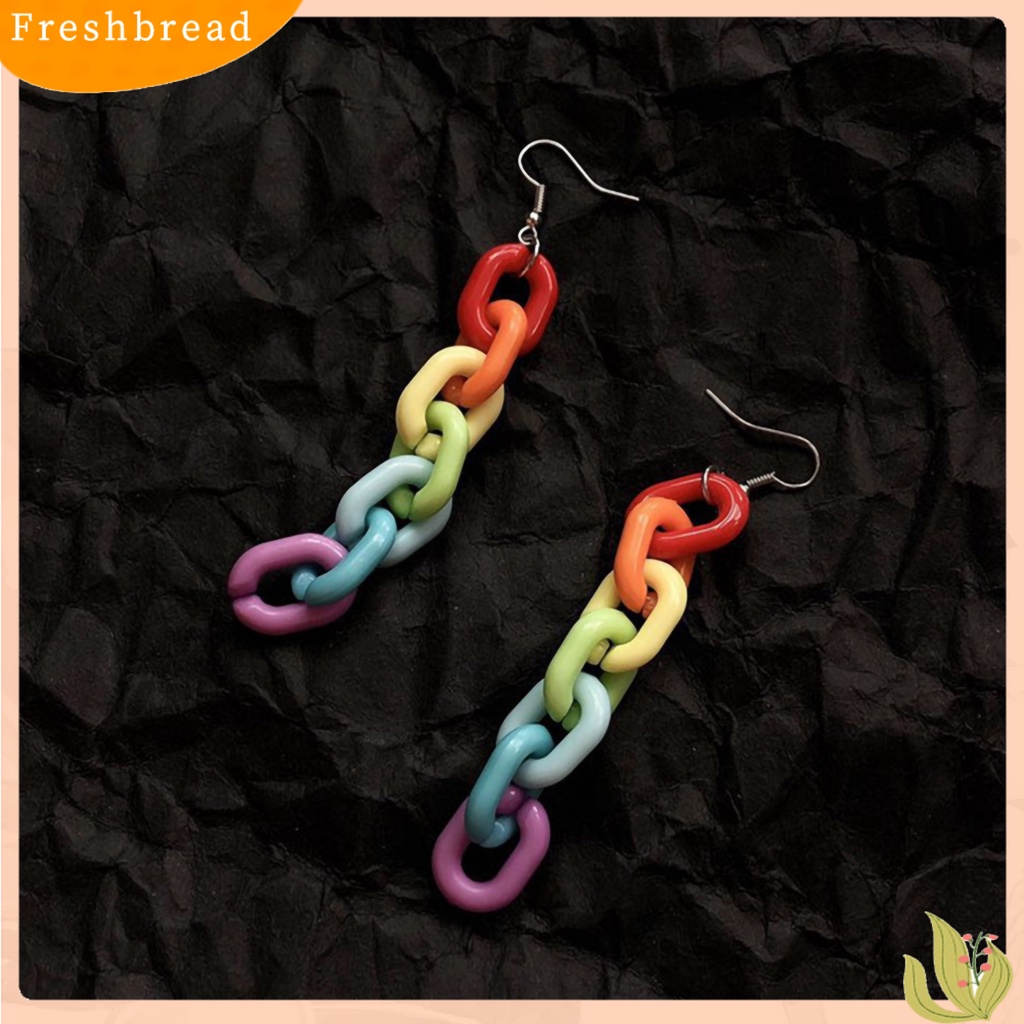 &lt; Freshbread &gt; Ear Hook Warna Permen Kreatif Akrilik Panjang Menjuntai Liontin Telinga Gaya Untuk Pesta