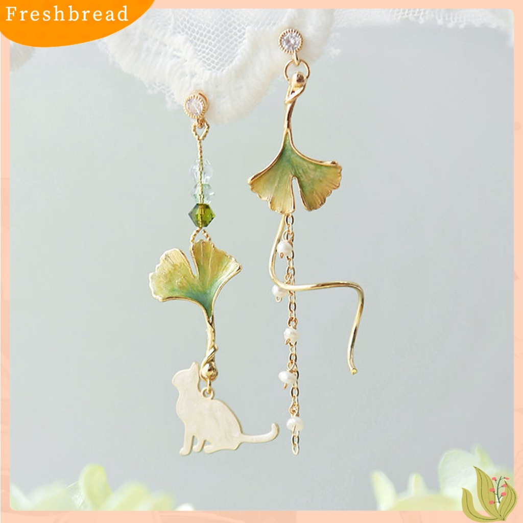 &lt; Freshbread &gt; 1pasang Drop Earrings Cherry Rhinestones Perhiasan Rumbai Panjang Bunga Menjuntai Anting Hadiah Ulang Tahun