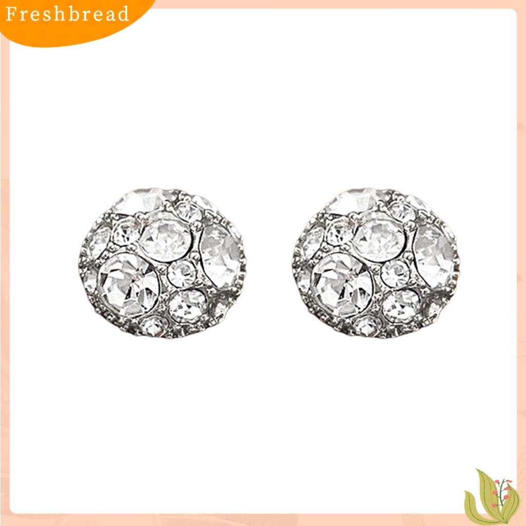 &lt; Freshbread &gt; 1pasang Anting Pejantan Tindik Palsu Berlian Imitasi Cubic Zirconia Hias Temperamen Shiny Dekorasi Kepribadian Ada Lubang Telinga Anting Perhiasan Aksesori