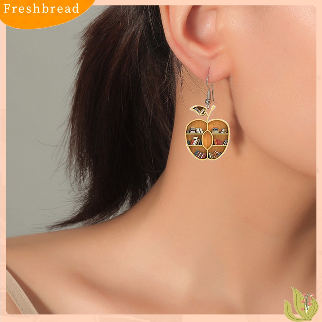 &lt; Freshbread &gt; 1pasang Tindik Unik Serbaguna Drop Earrings Vintage Book Lover Heart Librarian Hook Earrings Aksesoris Perhiasan