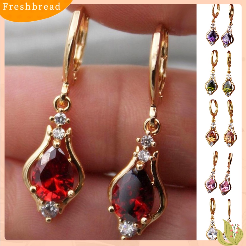 &lt; Freshbread &gt; 1pasang Anting Menjuntai Handmade Pengerjaan Fantastis Tembaga Gaya Vintage Women Earrings Untuk Anniversary