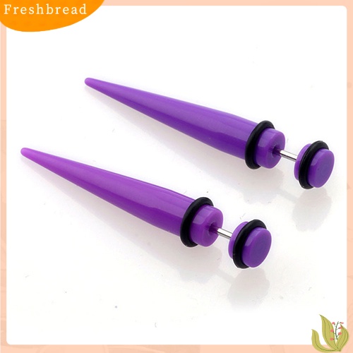 &lt; Freshbread &gt; 2Pcs Unisex Punk Telinga Palsu Cheater Tandu Rivet Taper Plug Tunnel Gauges