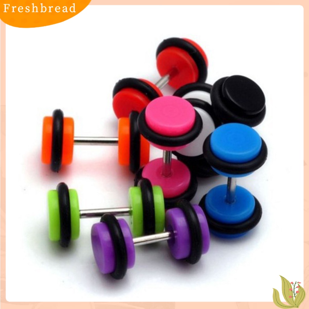 &lt; Freshbread &gt; 1Pc Stud Earring Mini Realistis Geometris All-match Anti Luntur Hias Hadiah Lady Gadis Bulat Barbel Telinga Stud Fashion Perhiasan Tindik Aksesoris