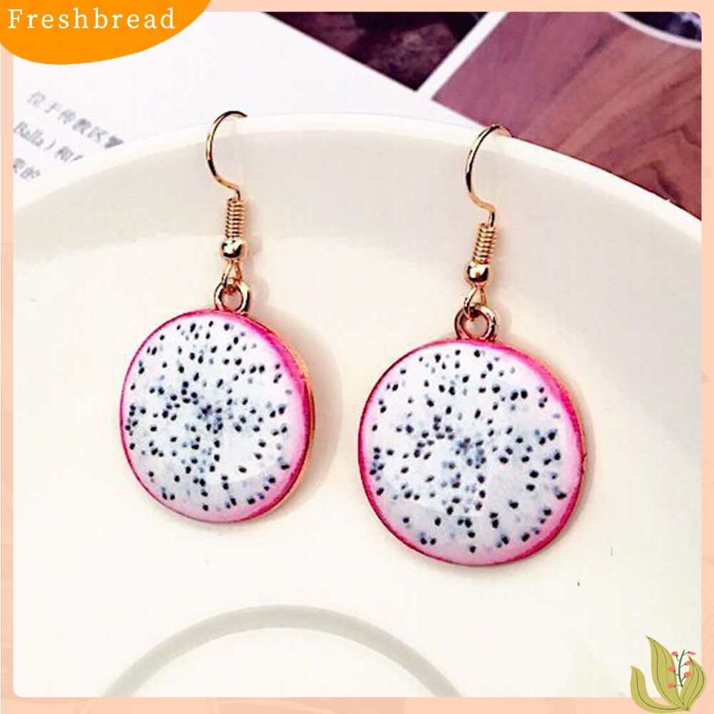 &lt; Freshbread &gt; Semangka Strawberry Orange Buah Lucu Liontin Wanita Kait Anting Perhiasan