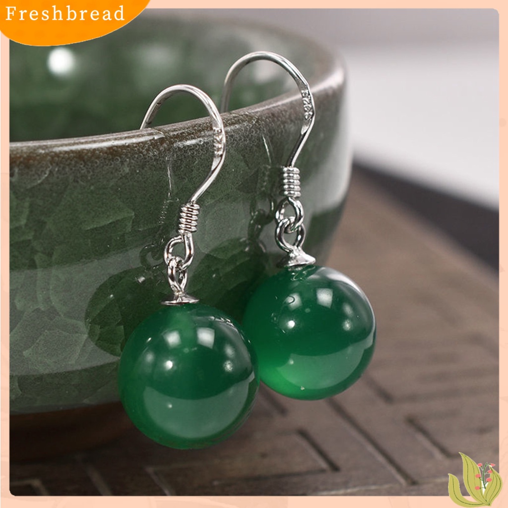 &lt; Freshbread &gt; 1pasang Menjuntai Anting-Anting Bebas Alergi Tidak Luntur Gloss Tinggi Poles Liontin Dekorasi Geometris Faux Kristal Manik Hook Drop Earrings Fashion Perhiasan