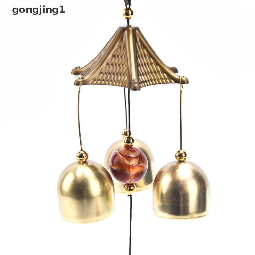 Ggg Logam Tembaga Wind Chime Pendant Dekorasi Pintu Lucky Cat Feng Shui Pendant ID