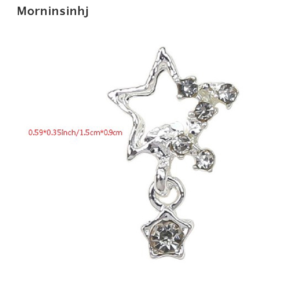 Mornin Pentagram Bintang Nail Art Charm Handmade Liontin Hiasan Kuku Glitter id