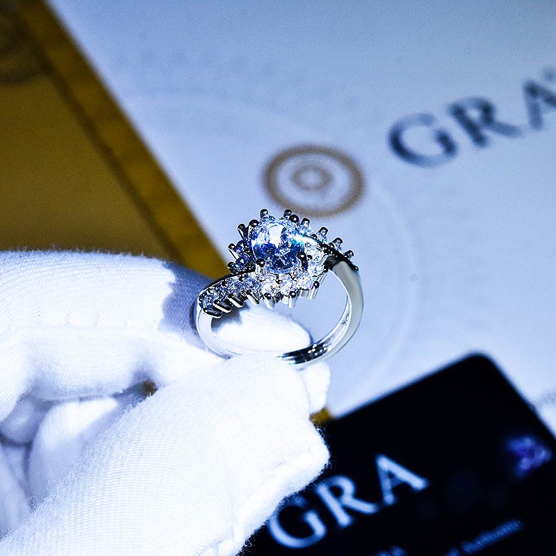 Goldkingdom Aksesoris Perhiasan Fashion Ready Stock Mosangshi Temperamen Pertunangan Cincin Perhiasan Tangan