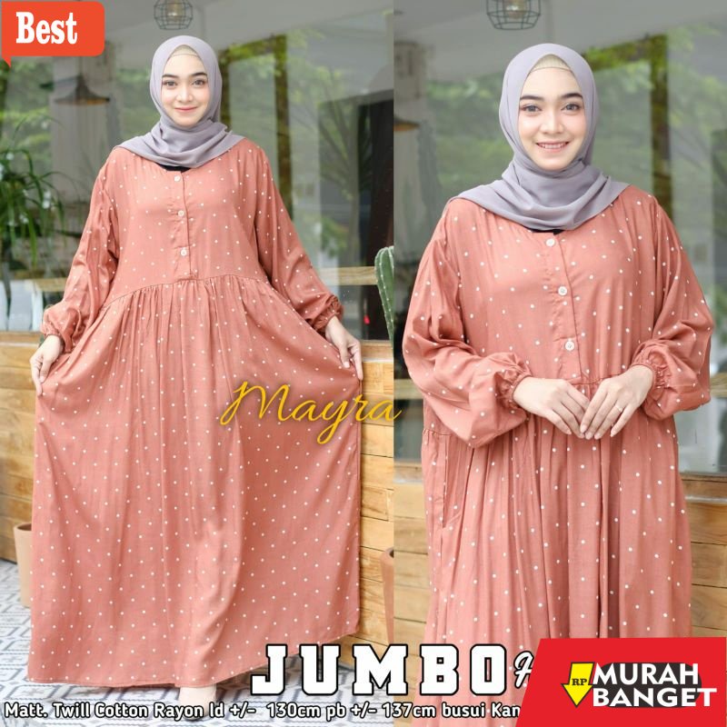 GAMIS SIZE BESAR TERBARU- GAMIS BUSUI JUMBO MUSLIM TERBARU 2022 BEST SELLER LD 130 PANJANG 137 CM KA