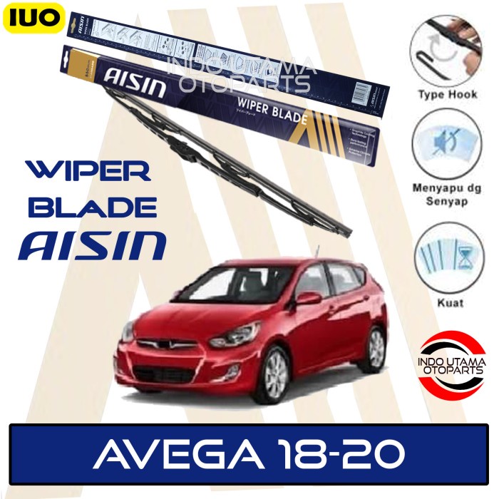 Wiper Blade Mobil Avega Sepasang AISIN 18-20&quot; ORIGINAL