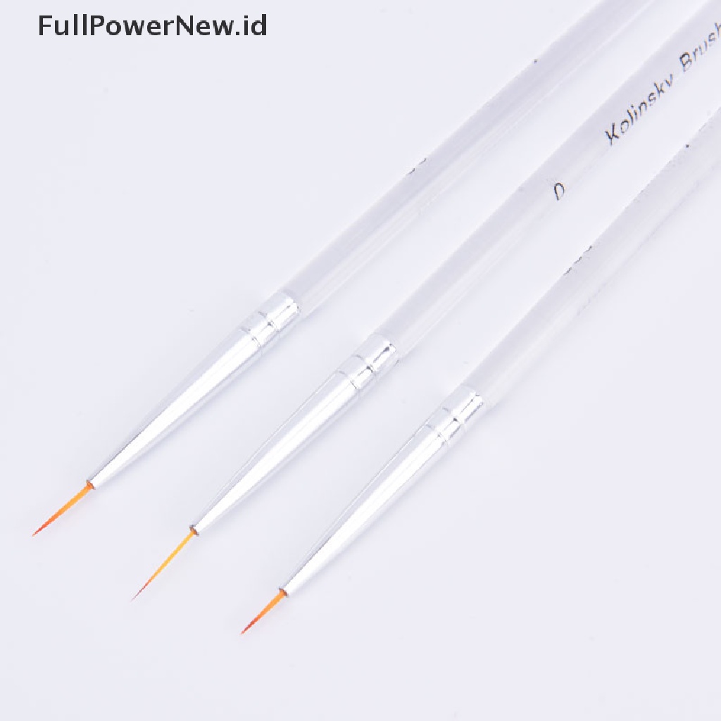 Power 3pcs Nail Art Menggambar Striping Liner Pen Brush DIY Paing Lines Set Manicure ID