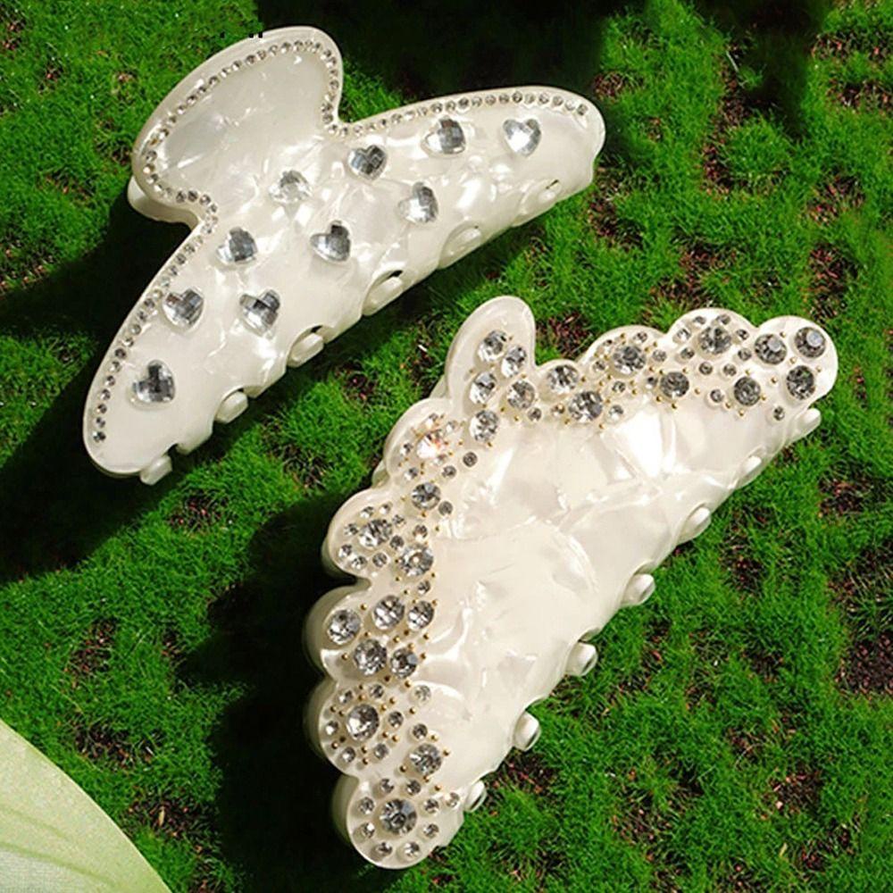 Agustina Cakar Rambut Kristal Kreatif Temperamen Elegan Bunga Mutiara Manis Ponytail Holder Hadiah Untuk Gadis Fashion Bulang Zirkon Korea Hiu Klip