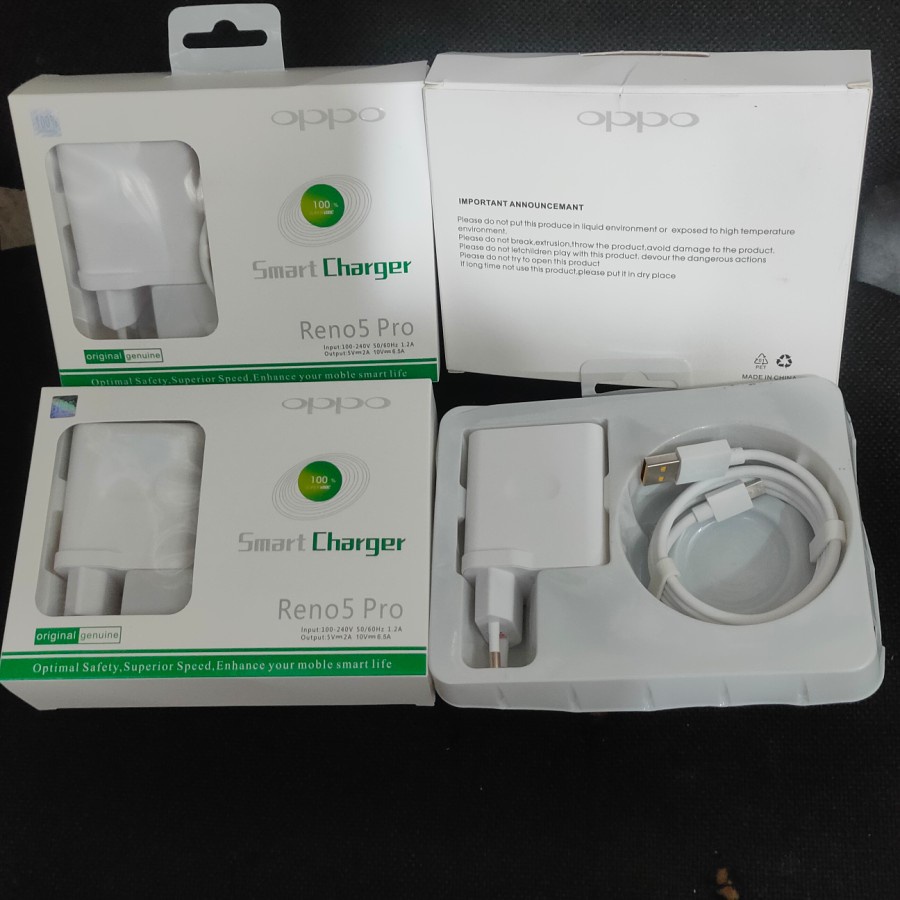 oem Charger Oppo 65W SUPER VOOC Micro USB &amp; Type C Fast Charging Original