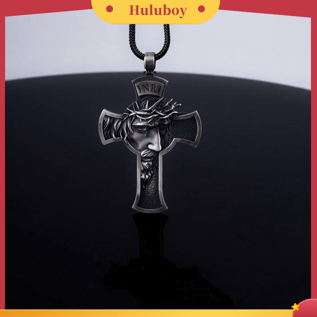 {Ready Stock} Kalung Liontin Salib Fashion Yesus Ukiran Alloy Gaya Liontin Salib Untuk Pria