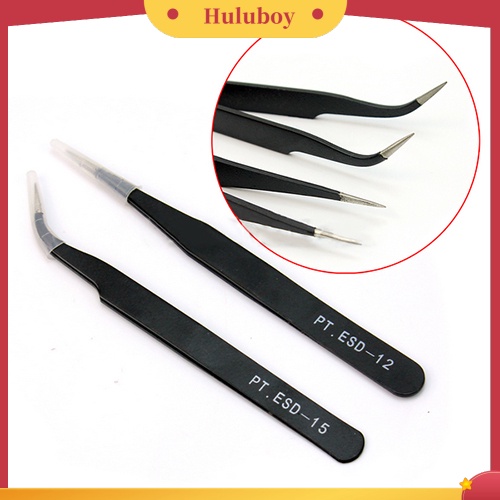 {In Stock} 2Pcs Pinset Lurus Lengkung Untuk Nail Art Eyelash Extension Nipper Picking Tool