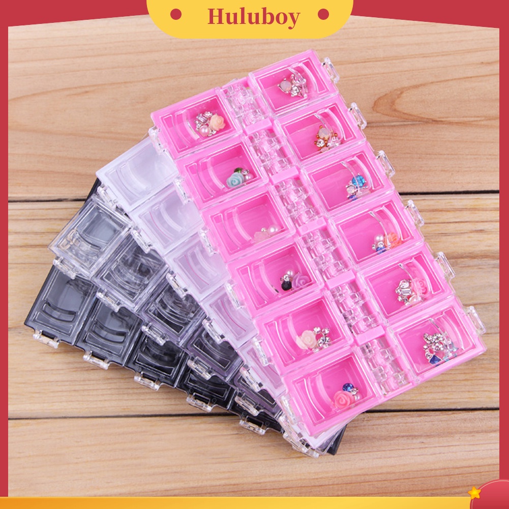 {In Stock} 12kisi Bening Kosong Nail Art Tips Manik-Manik Dekorasi Kotak Penyimpanan Perhiasan Holder Case