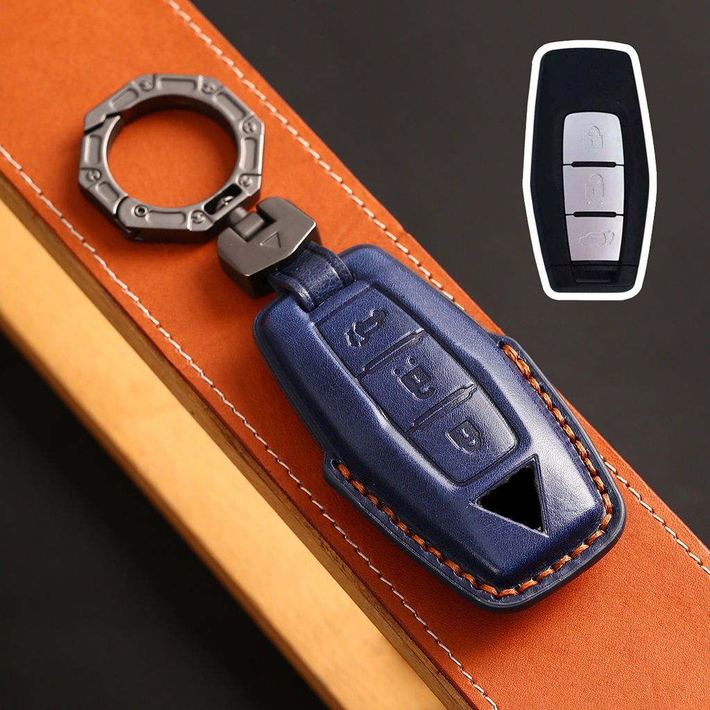 2per3/4 Bottons Kulit Mobil Smart Key Fob Case Keychain Untuk 2022 2023 Mitsubishi Outlander Remote Key Cover Shell Aksesoris