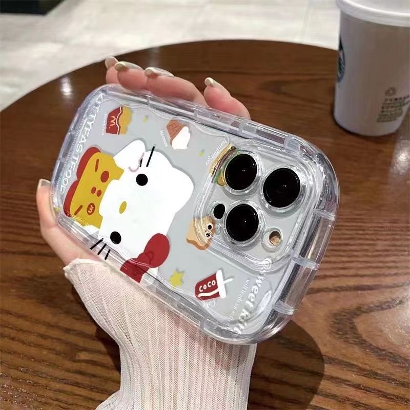 IPHONE Casing Ponsel Transparan Kucing Lucu Kompatibel Untuk Iphone14 13 12 11 Pro Max XS X XR Silikon Lembut Shockproof Casing Cover Cell Precticer