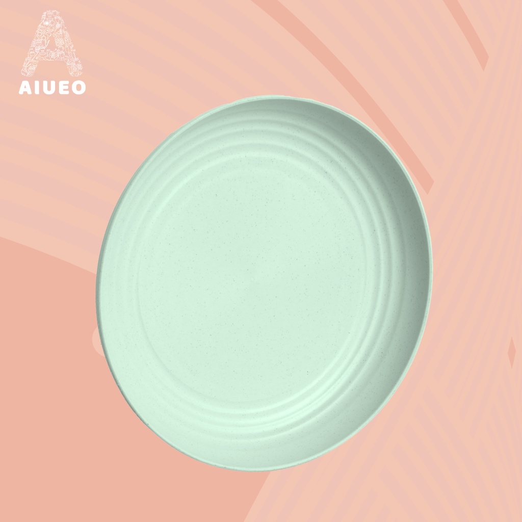 AIUEO Piring Makan Bulat Anti Pecah | Piring Plastik | Dinner Plate 22,5cm Aesthetic